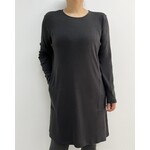 Long sleeve plain dress with side pockets