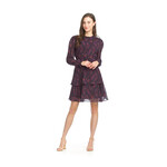 Papillon Long sleeve mock neck paisley dress