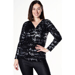 Julia Divina Long sleeve print top with zip front