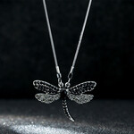 fashion jewelry Small Dragonfly necklace with rhinestones