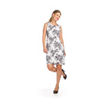 Papillon Floral print sleeveless lace stretch dress with zip up back