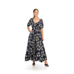 Papillon Dot floral print off the shoulder maxi dress