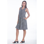 Sleeveless print dress with knot front