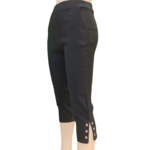 Pull on stretch capri pant with grommet detail