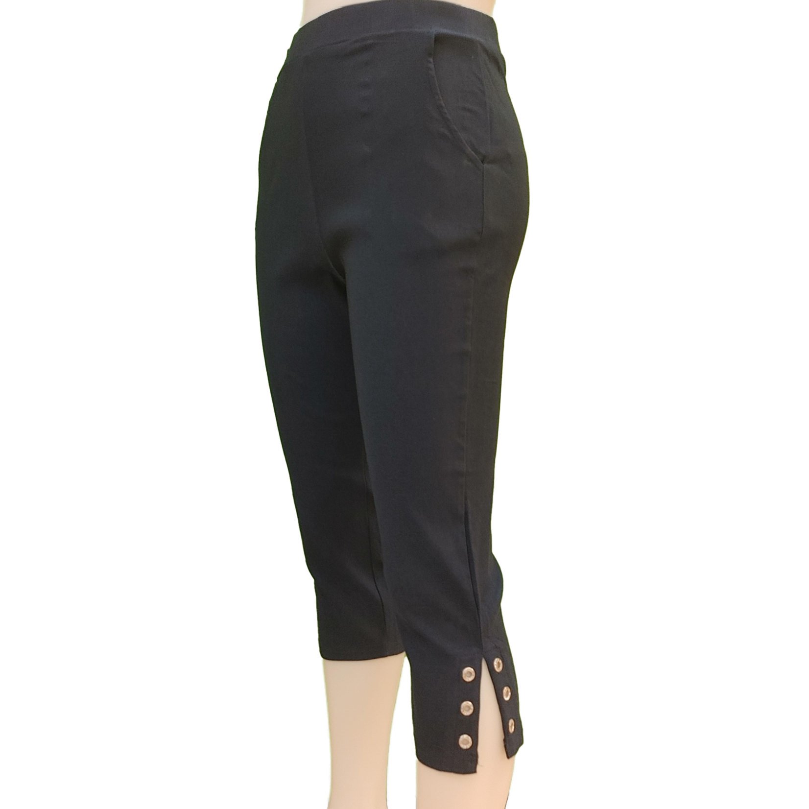 Creations pull on stretch capri pant with grommet detail, capris, pants