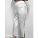 Pull on stretch capri with slits