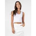 Cest moi Bamboo ribbed crop top deep scoop neck tank