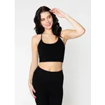 Cest moi Bamboo ribbed cross back stretch crop tank top