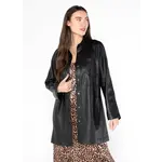 Cest moi Faux leather shirt jacket