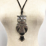 fashion jewelry Rope necklace with owl pendant