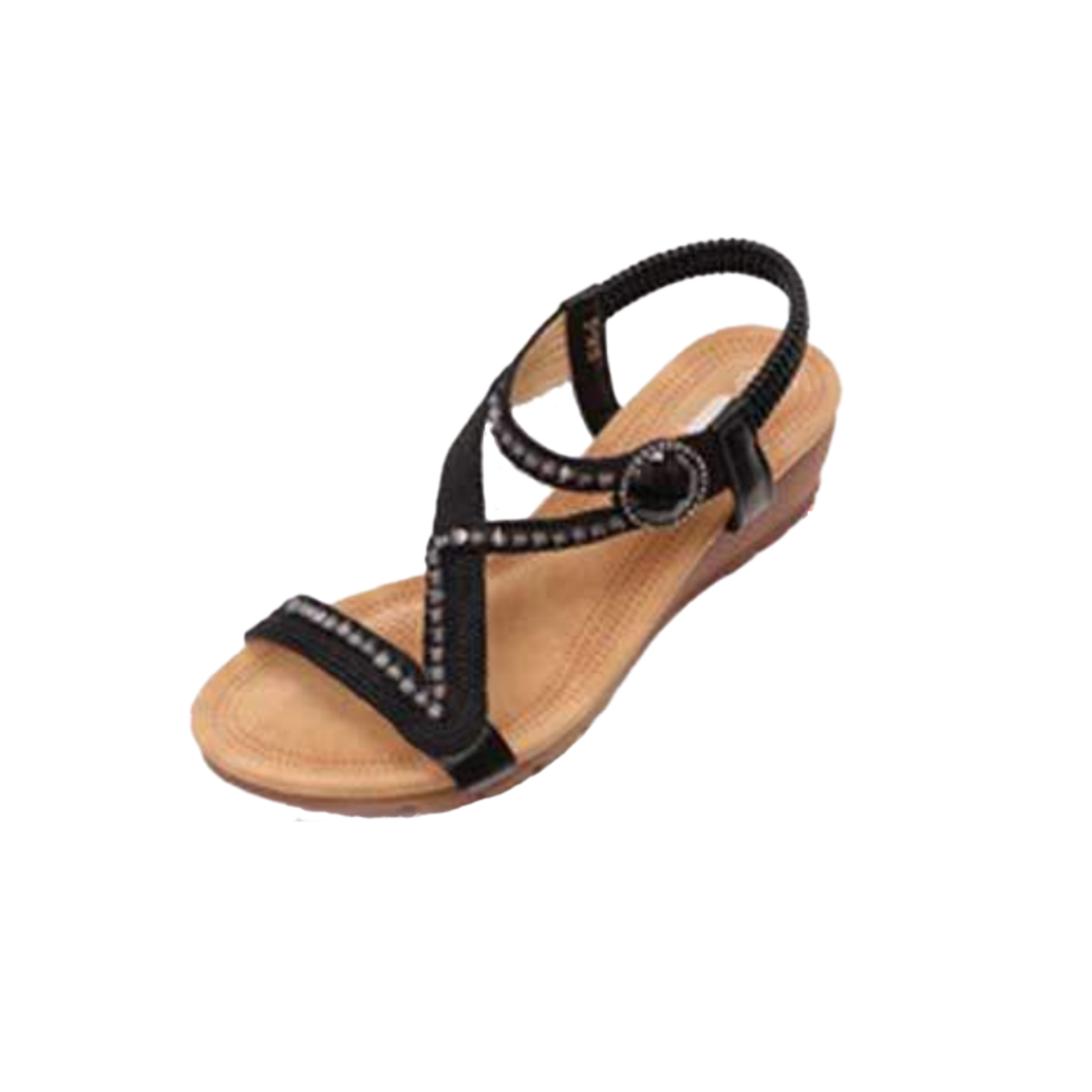 JJ JJ's zig zag sandal with jewel on side, sandals