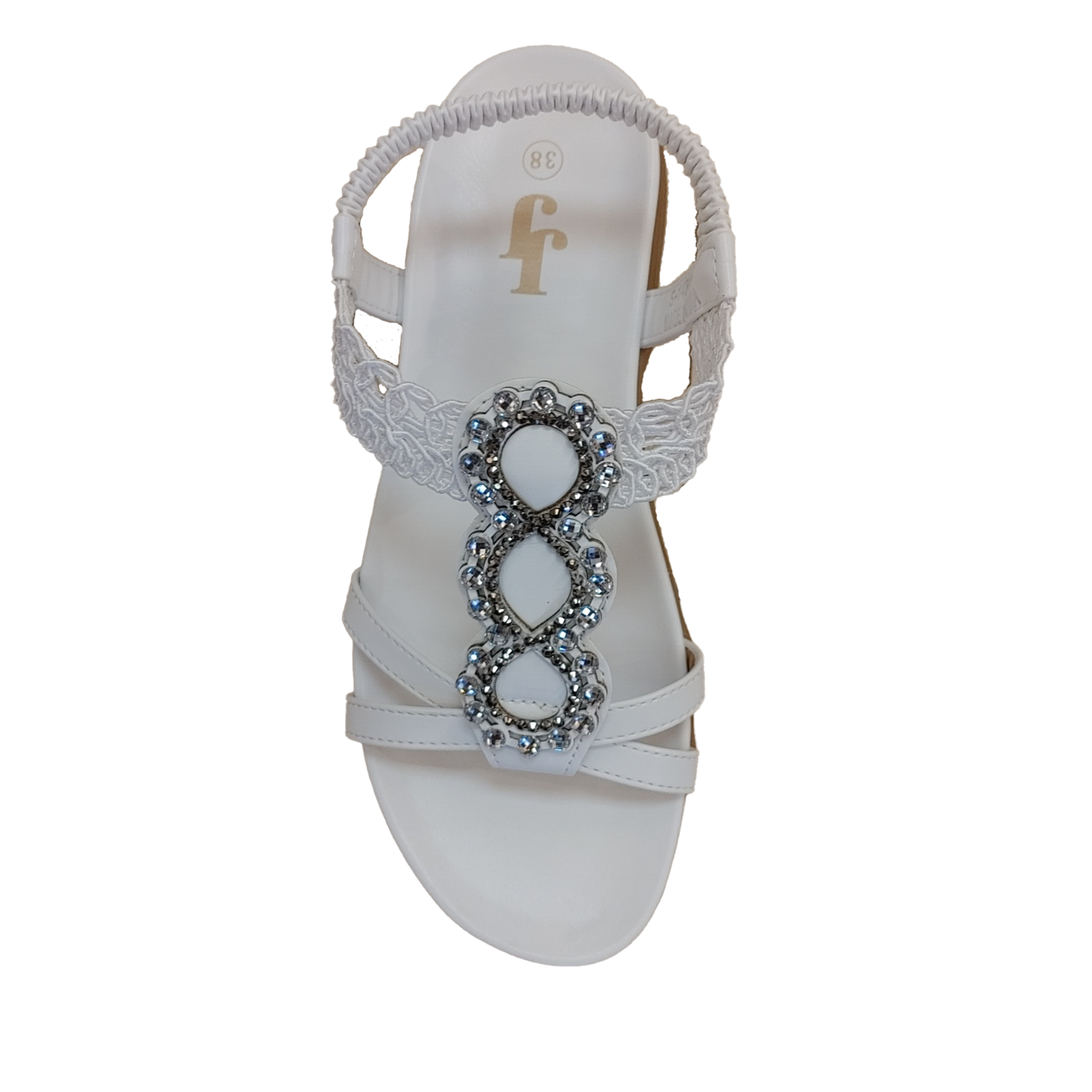 JJ JJ's flat sandal with rhinestones, sandals