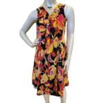 Sleeveless print dress with knot front