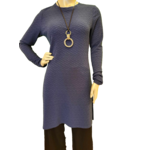 Ladies long sleeve tunic dress with side slits