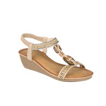Miss Sweet Wedge sandal with wooden detail and ankle strap