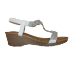 Miss Sweet Wedge sandal with rhinestones and wrap around ankle