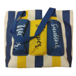 Carlo G Stripe beach bag with pockets