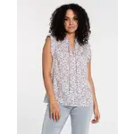 Lois Sleeveless printed blouse with tie at neck