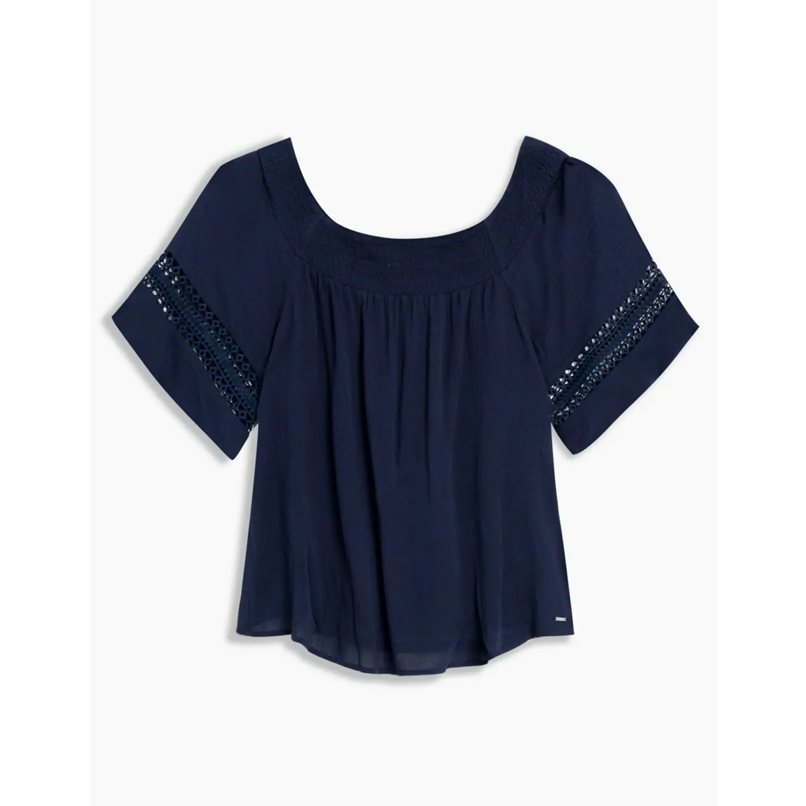 Lois Lois off the shoulder blouse with flare sleeves