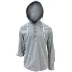 Point Zero Mens linen/cotton hooded stripe shirt