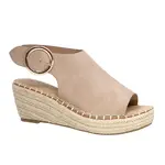 Taxi Ladies open toe wedge shoe with wrap around ankle