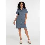 Lois Ladies short sleeve button front denim dress