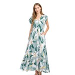 Papillon Floral short sleeve maxi dress with pockets