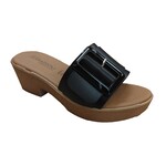 ferrazzoli Ladies chunky heel buckle detail slip on sandal