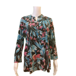 3/4 sleeve button floral blouse