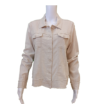 Lois Long sleeve button jacket with raw edge