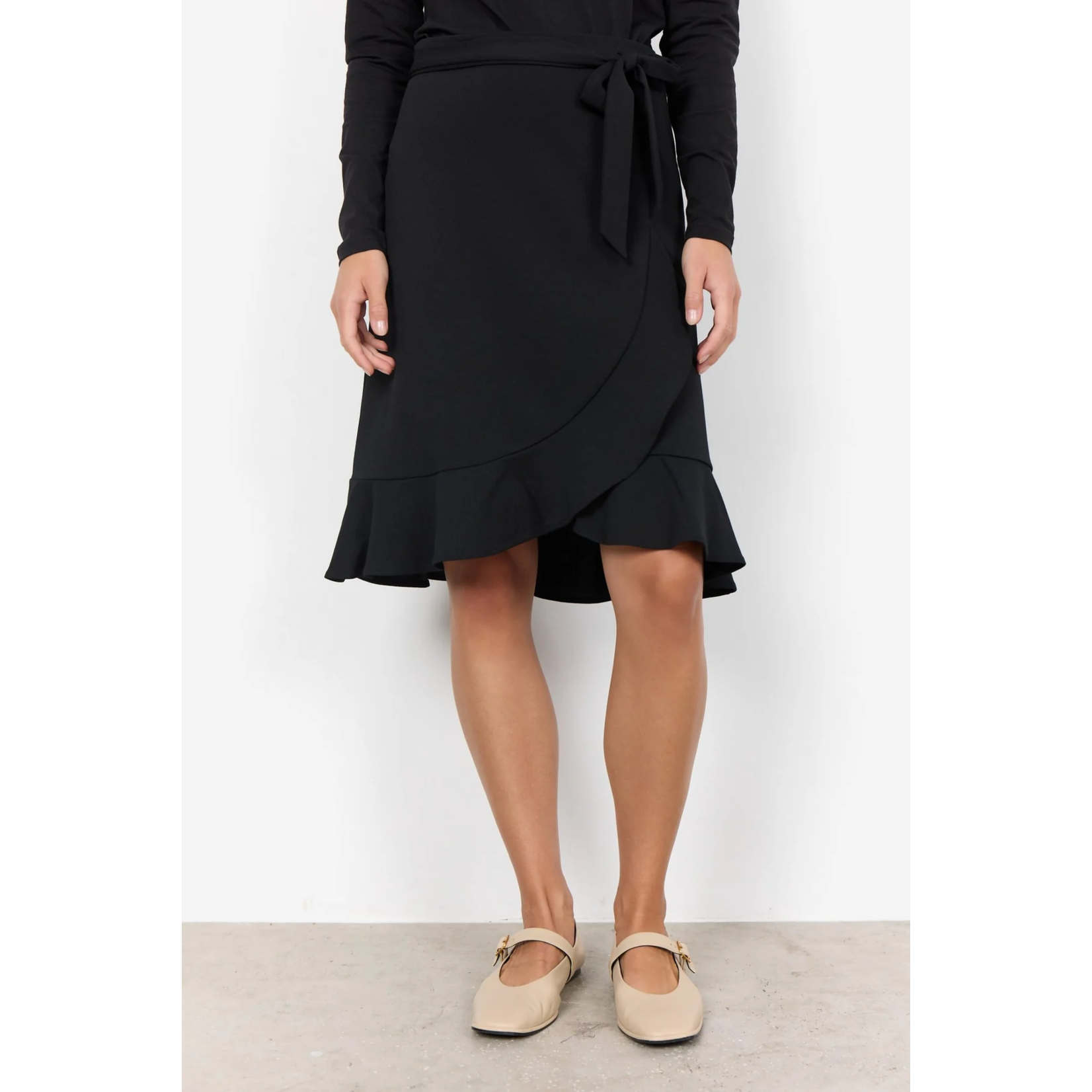 Soya Concept Soya Concept pull on stretch skirt with ruffle front, skirts, dresses