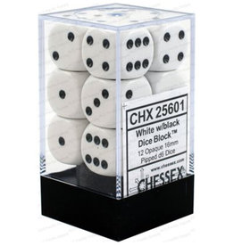 Chessex Brique de 12 dés - Blanc opaque
