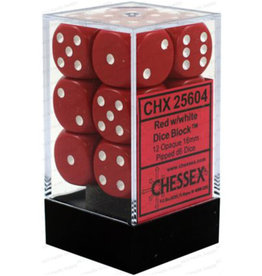 Chessex Brique de 12 dés - Rouge opaque