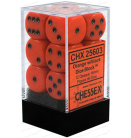 Chessex Brique de 12 dés - Orange opaque