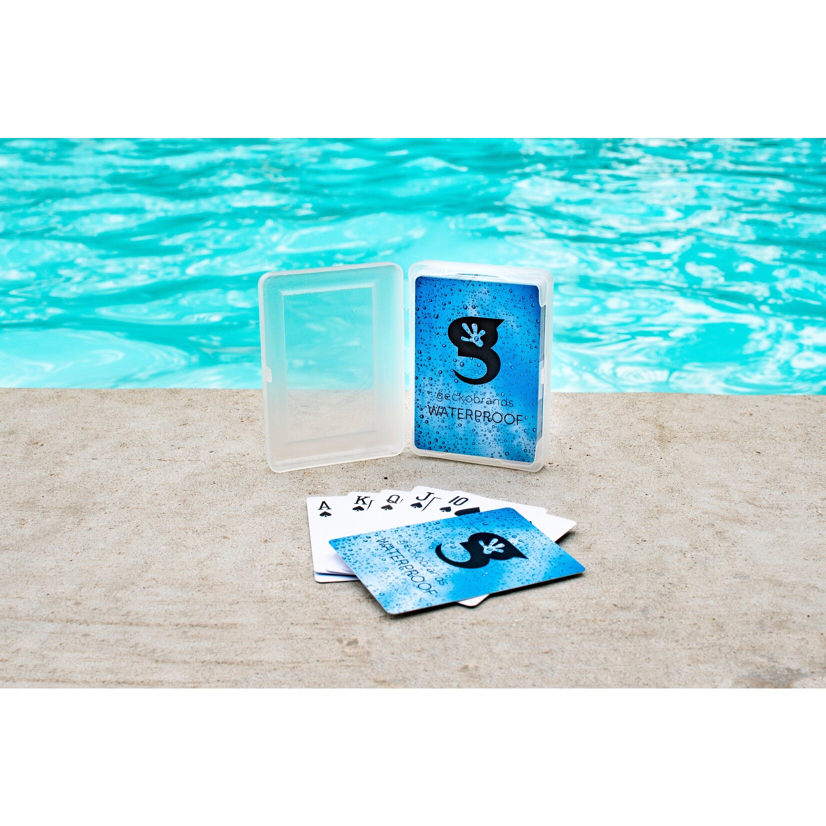 Geckobrands Waterproof Playing Cards: Blue Water