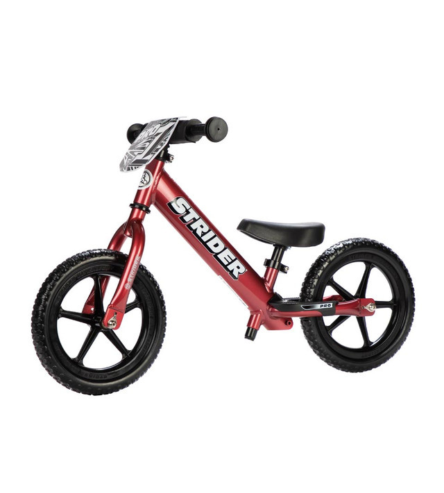 Strider 12 Pro Kids Balance Bike: Metallic Maroon - Sound