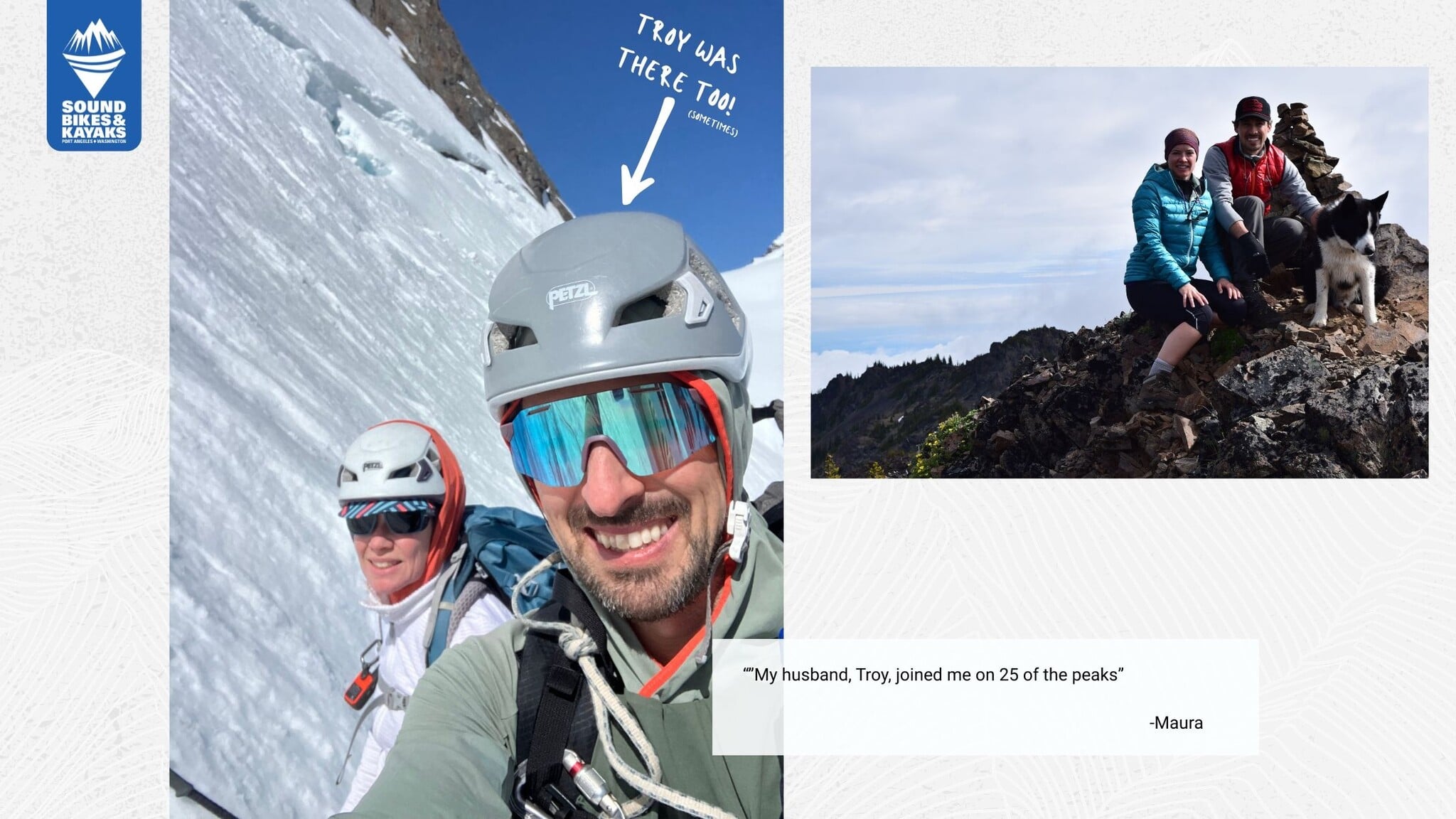 Troy Summiting Olympic Peaks with Maura 