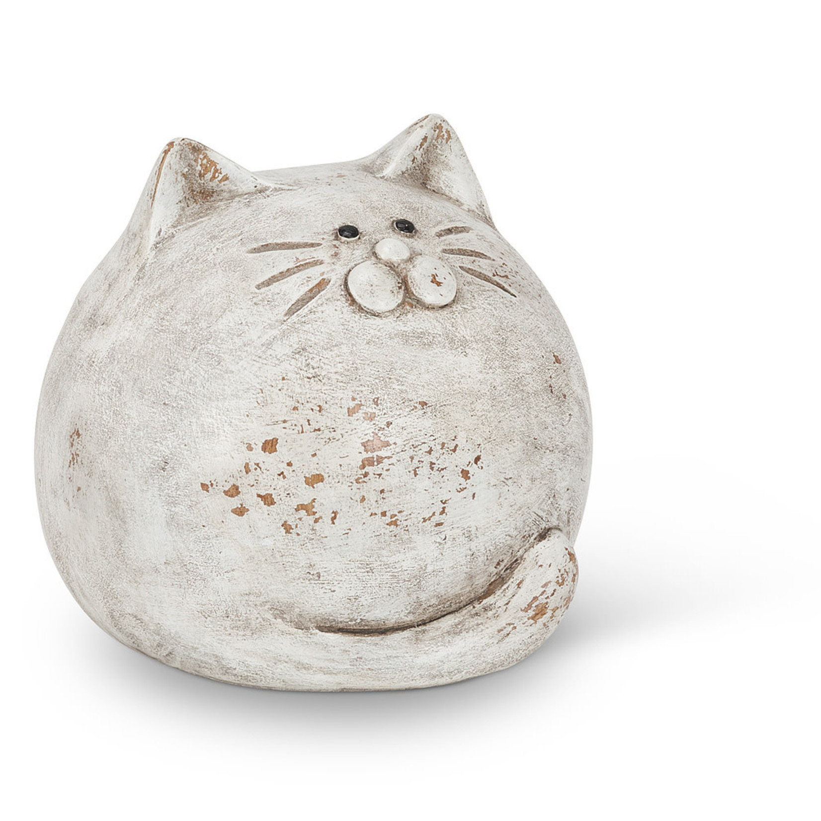 Round Ball Cat-Antq White