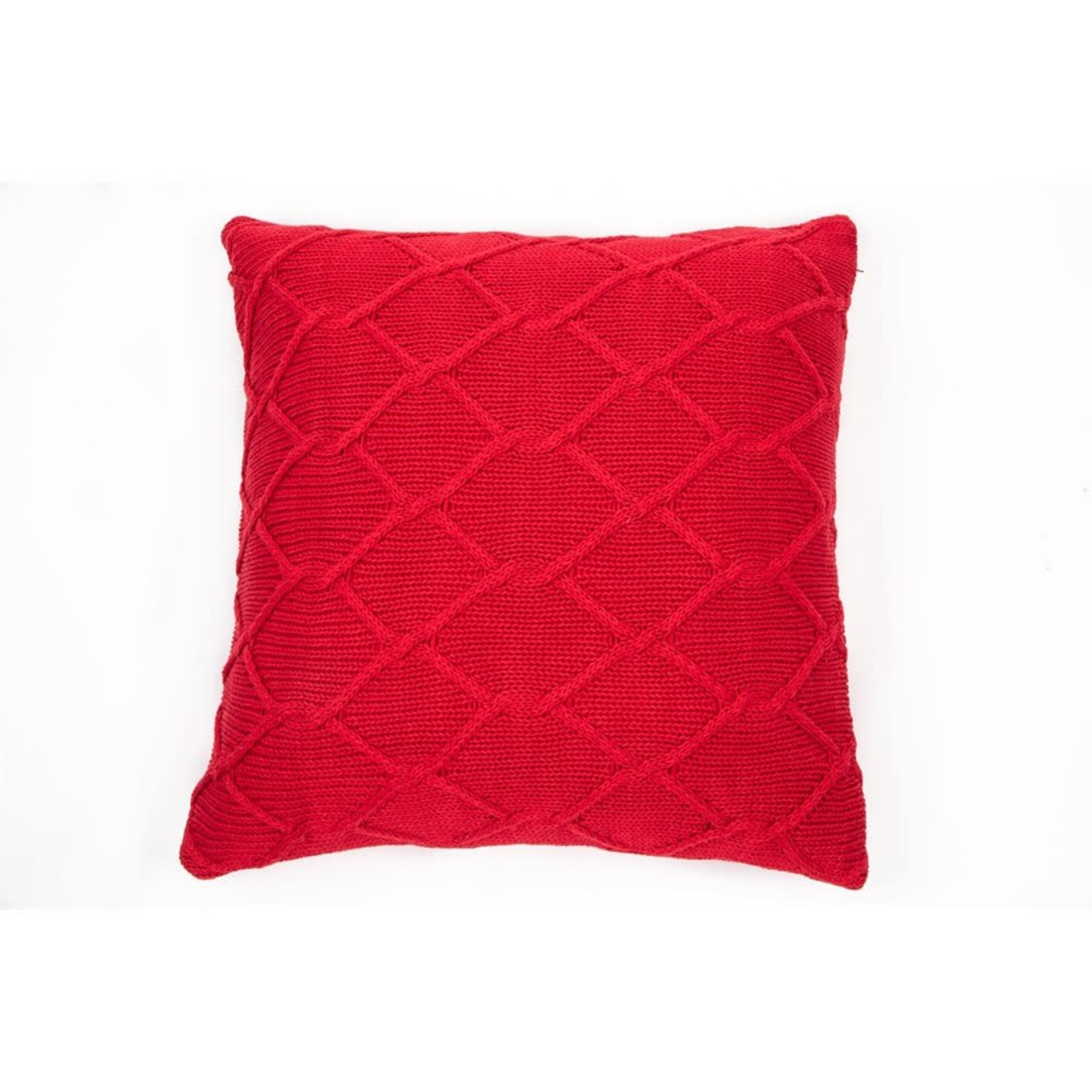 Carmin Knitted Red Euro Pillow