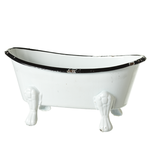 Mini Black & White Enamel Bathtub