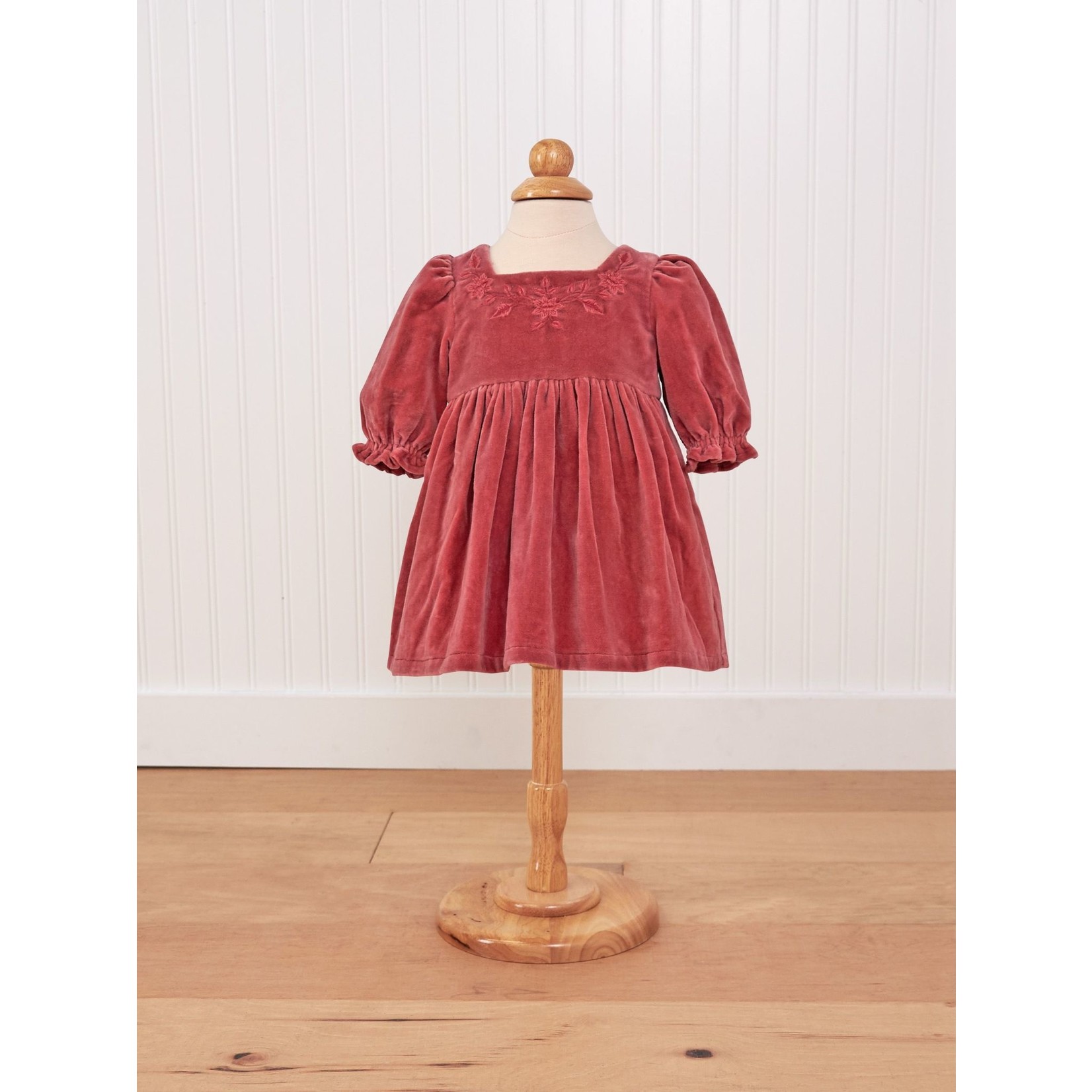 April Cornell - Victorian Velvet Baby Dress - Rose - Creekside Home Decor