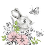OCD - Graphite Bunny - Luncheon Napkin
