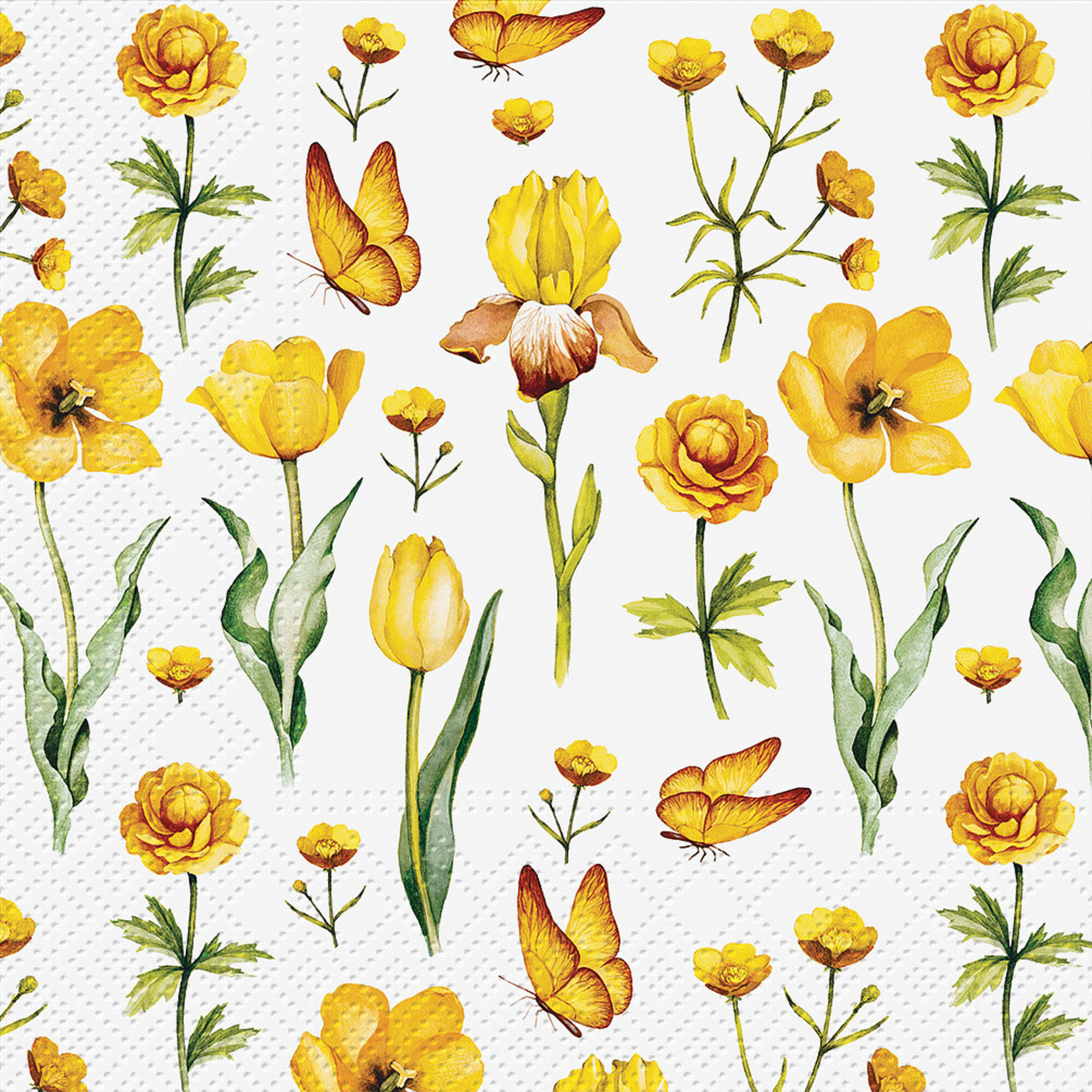 Yellow Blossoms - Luncheon Napkin