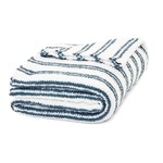 Vilas White & Navy Plush Throw