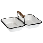 Black & White Enamel Soap Dish