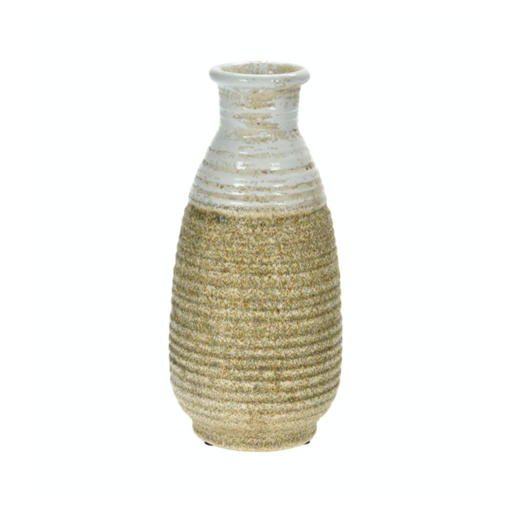 White & Sand Ceramic Vase