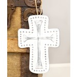 Distressed Metal Dotted Cross