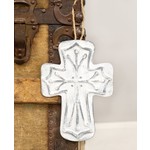 Distressed Metal Cross Ornament