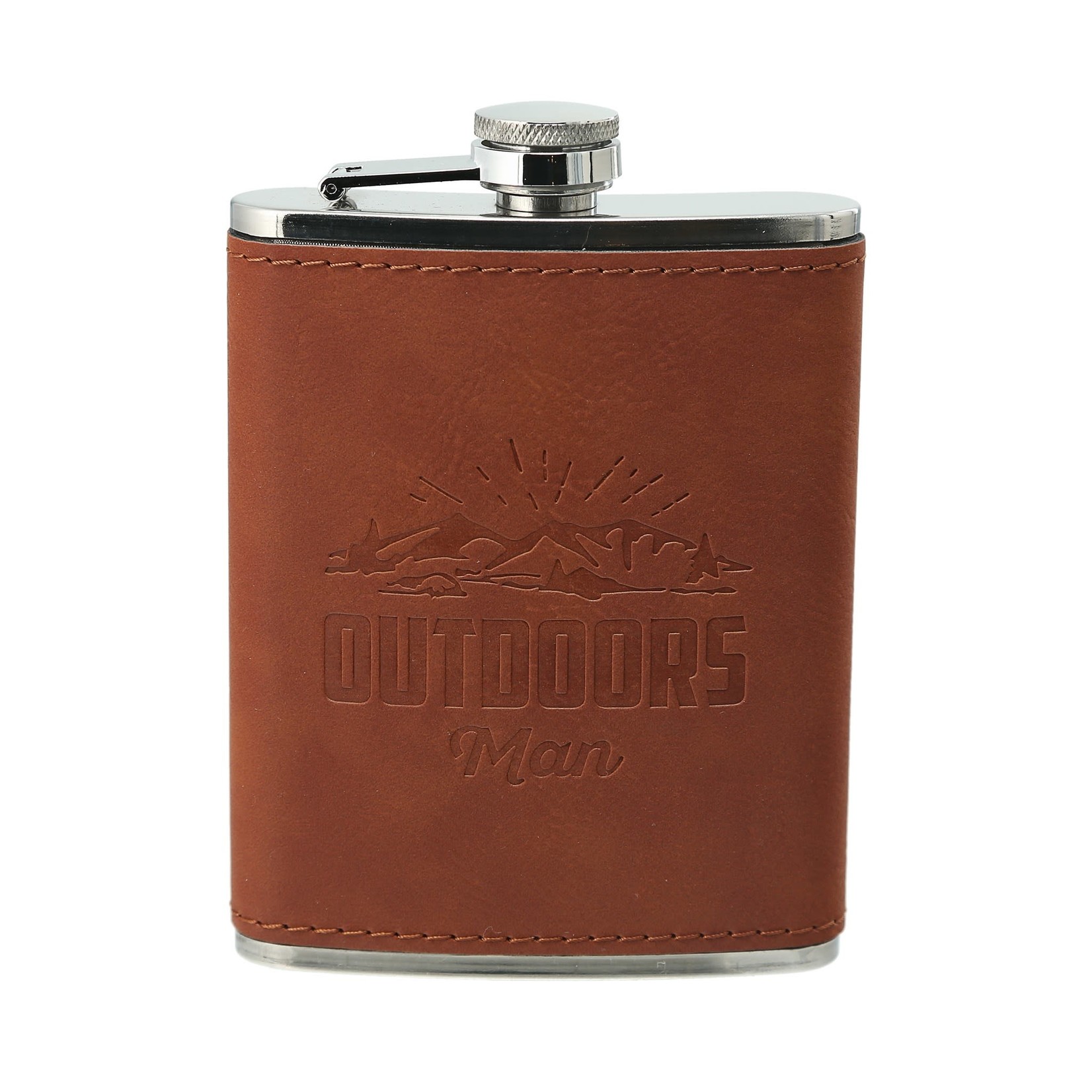 Outdoors Man - Leather & Stainless Steel Flask