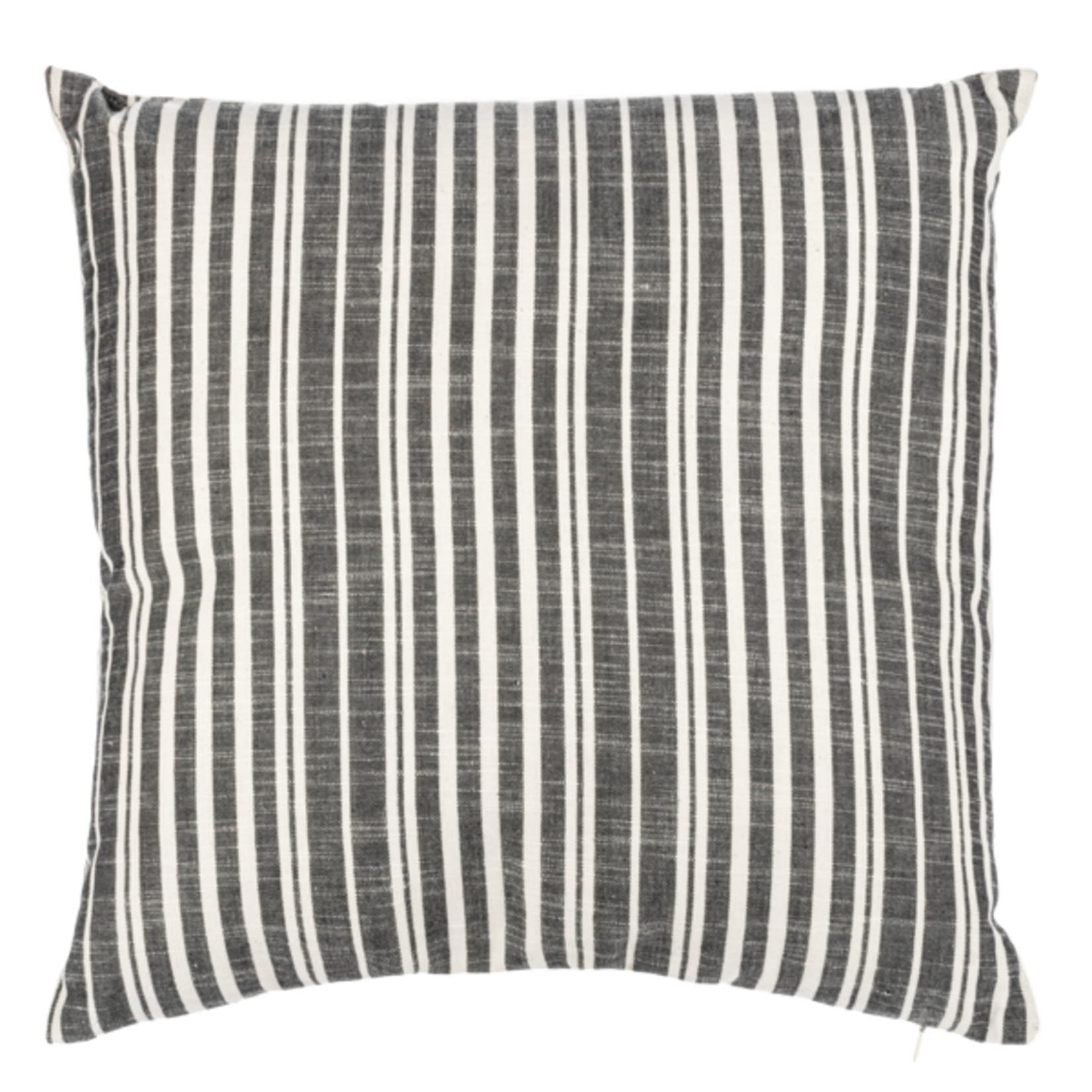Black & Natural Ticking Striped Pillow
